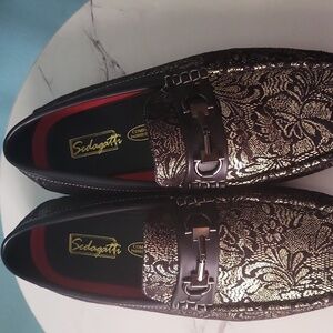 Sedagatti  fancy Italian metallic print Mens Loafer house shoes